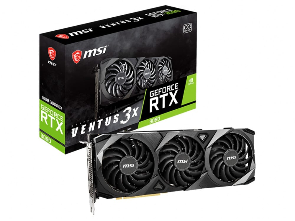 0084714_0 Tarjeta de Video MSI VENTUS GeForce RTX 3080 3X 10G OC NVIDIA 10 GB GDDR6X - - en Elite Center