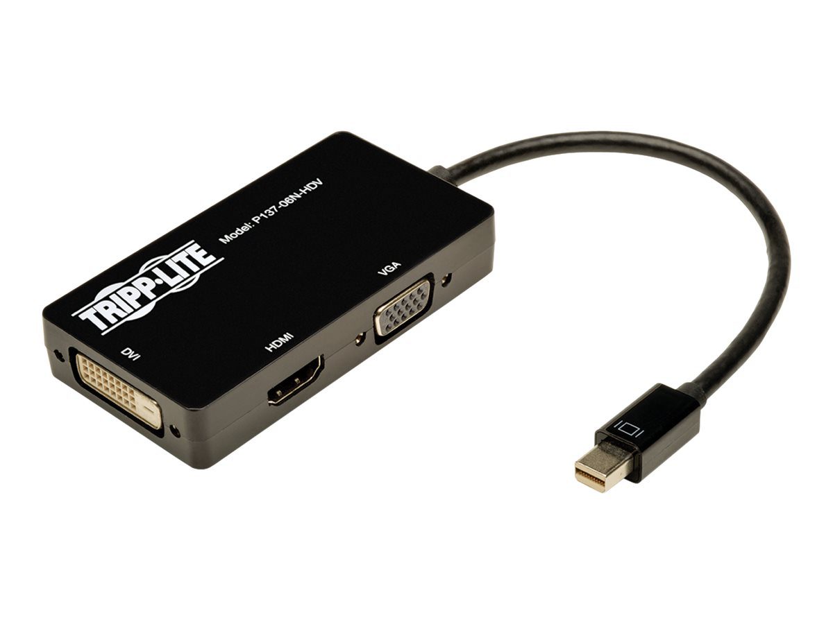 20220321-174044 Tripp Lite 6in Mini DisplayPort to VGA / DVI / HDMI Adapter Converter mDP 6" - Vídeo conversor - DisplayPort - DVI, HDMI, VGA - negro - - en Elite Center