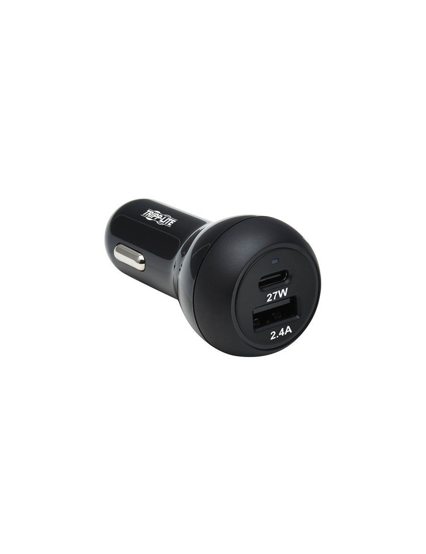 20220328-215942 Tripp Lite USB Car Charger Dual-Port 39W Charging USB-C 27W, USB-A 12W - Adaptador de corriente para el coche - 39 vatios - 3 A - PD 3.0 - 2 conectores de salida (USB, USB-C) - negro - - en Elite Center