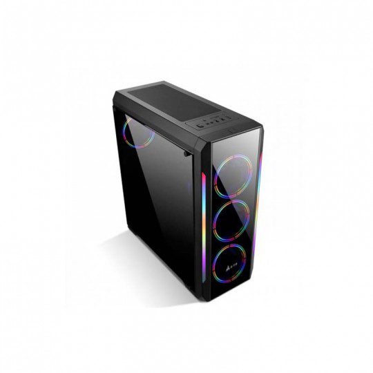 Gabinete GAMEPRO N23B, Vidrio Templado, Malla Frontal, 3x Fan , Mid Tower ATX ,Negro