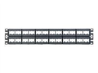 a407c2de-b1dc-43e5-be69-ef851c9a2e52.jpg Panduit MINI-COM Modular Faceplate Patch Panels - Tablero de conexiones - negro - 2U - 19" - 48 puertos - - en Elite Center