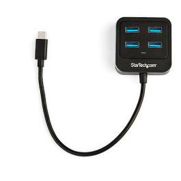 USB Hub StarTech.com Hub Concentrador USB C de 4 Puertos - Ladrón USB Tipo C a 4 Puertos USB A - Hub USB Tipo C USB 3.2 Gen 2 de 10Gbps - Alimentado por el Bus - Hub Compacto USB-C a USB para Portátil - de Aluminio