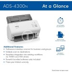 Escáner Brother ADS-4300N escaner Escáner con alimentador automático de documentos (ADF) 600 x 600 DPI A4 Negro, Blanco - Imagen 3
