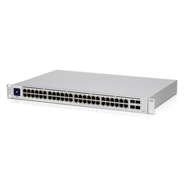 Ubiquiti UniFi Switch USW-48-POE - Conmutador - Gestionado - 48 x 10/100/1000 (32 PoE+) + 4 x Gigabit SFP - sobremesa, montaje en rack - PoE+ (195 W)