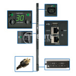 Tripp Lite 5/5.8kW Single-Phase Switched PDU, Outlet Monitoring, 208/240V Outlets (20 C13 & 4 C19), 0U, LX Platform Interface, TAA - Power distribution unit (rack-mountable) - 30 A - AC 208/240 V - 5.8 kW - 1-phase - Ethernet 10/100 - input: NEMA L6-30 - output connectors: 24 (IEC 60320 C13, IEC 60320 C19) - 0U - 3.05 m - TAA Compliant