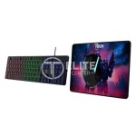 Kit Mouse + Teclado + MousePad XTech Hasha, Wired, LED Multicolor, Teclado Full Size Español