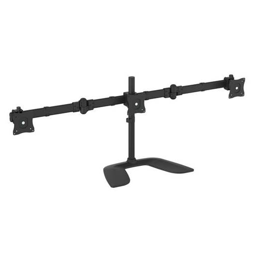 StarTech.com Brazo de Soporte VESA Articulado de 3 Monitores hasta de 27 Pulgadas - Base para Monitores de Ordenador - Base (topes, barra, placa base, travesaño, arandelas, tornillos, collar, 2 brazos de monitor, soporte de montaje VESA, 2 empulgueras) - para 3 monitores (brazo ajustable) - plástico, aluminio, acero - negro - tamaño de pantalla: 13"-27" - montable en el soporte - para P/N: DK30CH2DPPD, USB3DOCKH2DP
