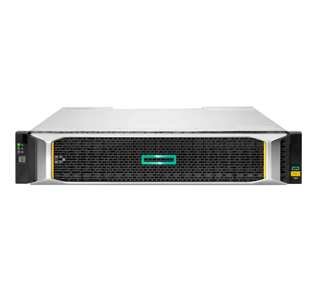 HPE Modular Smart Array 1060 10GBASE-T iSCSI SFF Storage - Orden unidad de disco duro - 0 TB - 24 compartimentos (SAS-3) - iSCSI (10 GbE) (externo) - montaje en bastidor - 2U