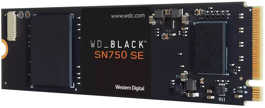 Unidad de Estado Sólido WD BLACK™ SN750 SE, 500GB, PCIe Gen 4, Lectura 3600MB/s Escritura 2000MB/s