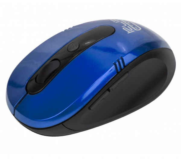 Klip Xtreme KMW-330 Vector - Ratón - ergonómico - óptico - 6 botones - inalámbrico - 2.4 GHz - receptor inalámbrico USB - azul