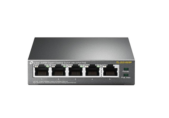 KVM Switch TP-Link TL-SG1005P switch No administrado Gigabit Ethernet (10/100/1000) Energía sobre Ethernet (PoE) Negro