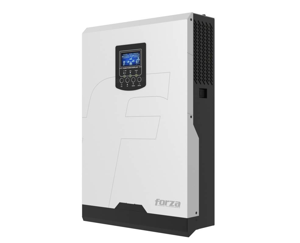 Forza Pulsar Series FIO-P25K48 - Convertidor de corriente CC a CA - CA 230 V - 5000 vatios - 5000 VA - 1 fase - RS-232, USB - negro, blanco