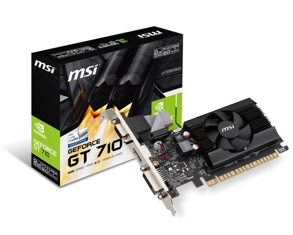 Tarjeta de Video MSI Nvidia GeForce GT 710 2GD3, 2GB DDR3, 64-bit, PCI-e 2.0