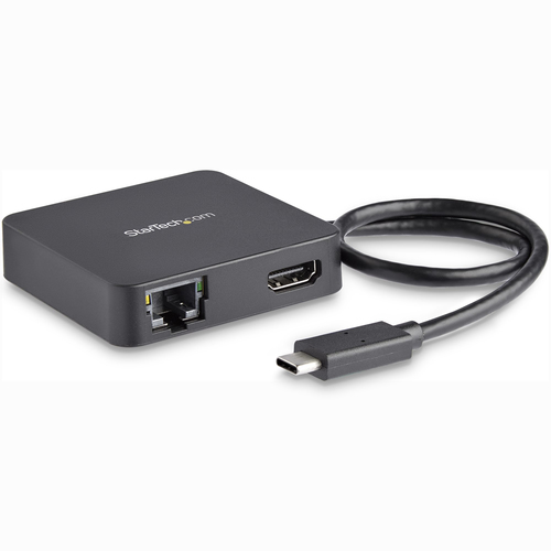 Cable para Accesorios de Computadores StarTech.com Adaptador Multipuertos USB C - Mini Dock Portátil USB-C 4K HDMI - Gigabit Ethernet - Hub USB 3.0 (1x USB-A 1x USB-C) - Adaptador Multi USB TipoC - Compatible con Thunderbolt 3