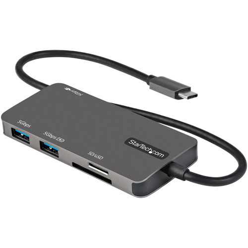 Accesorio para Portátil StarTech.com Adaptador Multipuertos USB C - USB C a HDMI de 4K - 100W de Entrega de Alimentación PD - SD - MicroSD - Hub Ladrón USB 3.0 de 3 Puertos - Dock USB Tipo C - con Cable Incorporado de 30cm