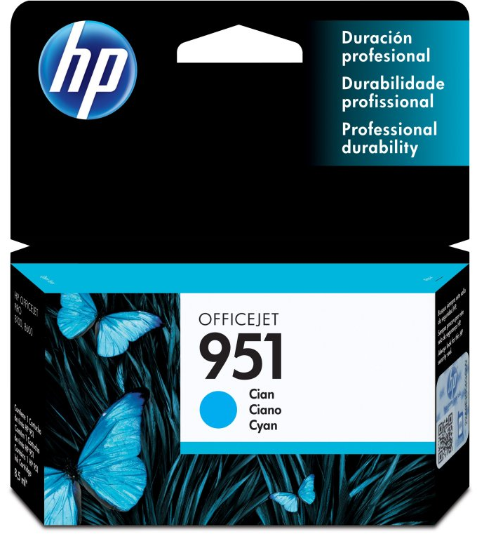 1987920_picture_1732550450-3.png HP 951 - Cián - original - cartucho de tinta - para Officejet Pro 251, 276, 8100, 8600, 8600 N911, 8610, 8615, 8616, 8620, 8625, 8630, 8640 - Imagen 1