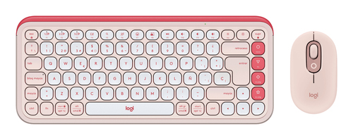 Combo Teclado y Mouse Logitech 920-013053 teclado Ratón incluido Universal Bluetooth QWERTY Español Rosa