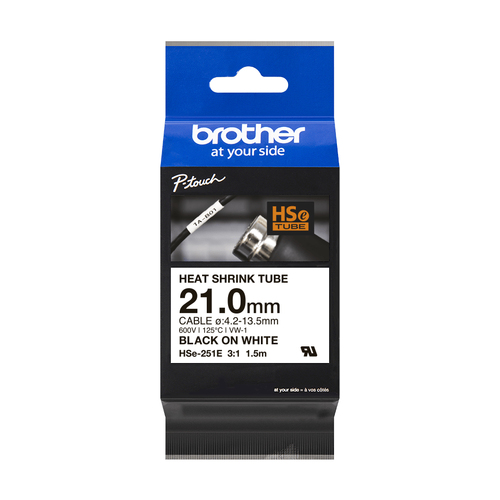 Brother HSE-251E cinta para impresora de etiquetas Negro sobre blanco