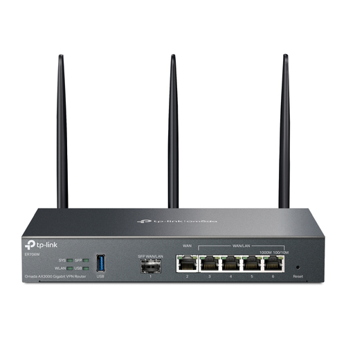 Enrutador TP-Link Omada ER706W router inalámbrico Gigabit Ethernet Doble banda (2,4 GHz / 5 GHz) Negro Enrutador TP-Link Omada ER706W router inalámbrico Gigabit Ethernet Doble banda (2,4 GHz / 5 GHz) Negro - Imagen 1