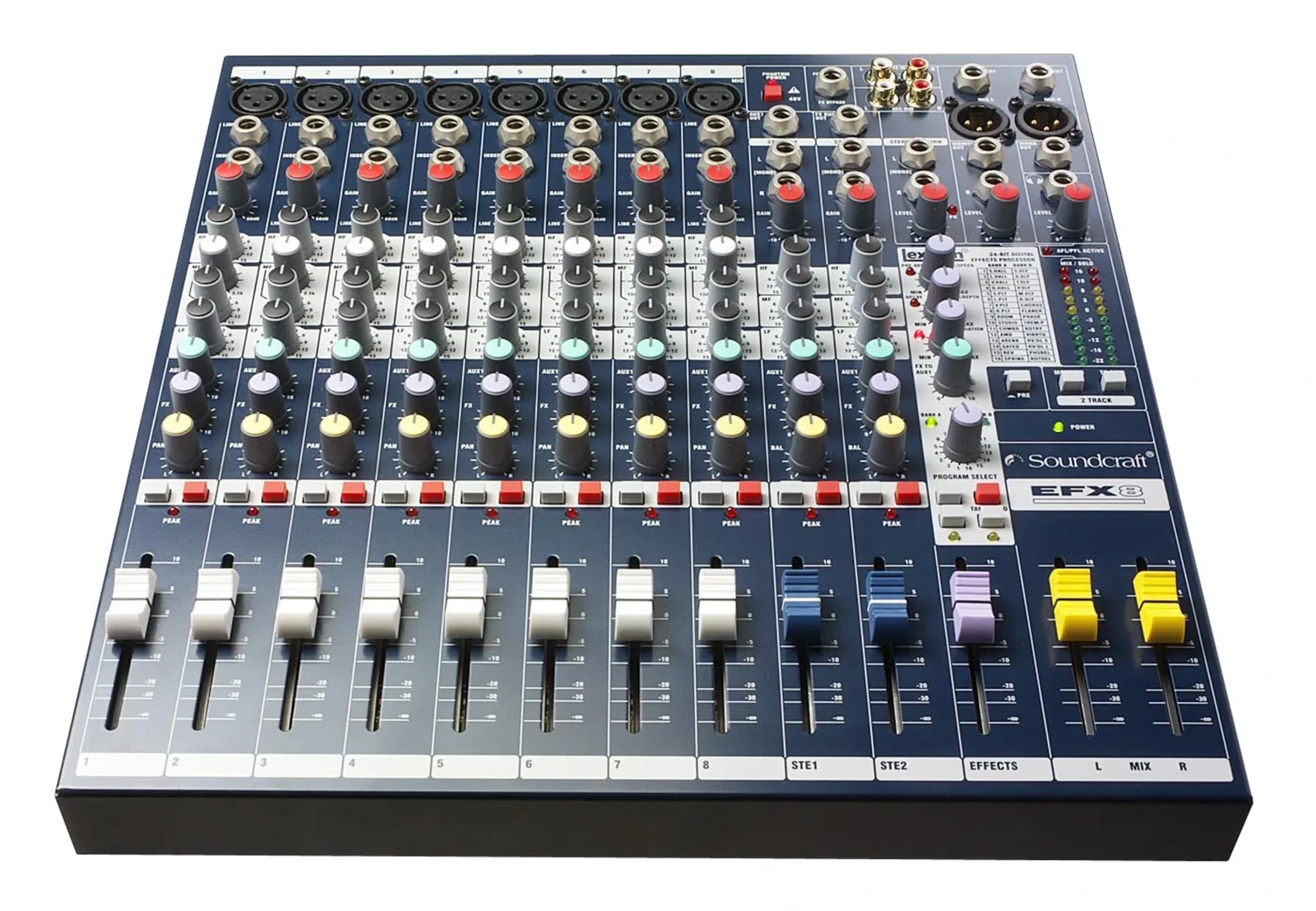 Soundcraft EFX8 – Analog mixer – 8 Channel Mono 2 Stereo Soundcraft EFX8 - Mesa de Mezclas Analógica 8 Canales con Efectos - Imagen 1