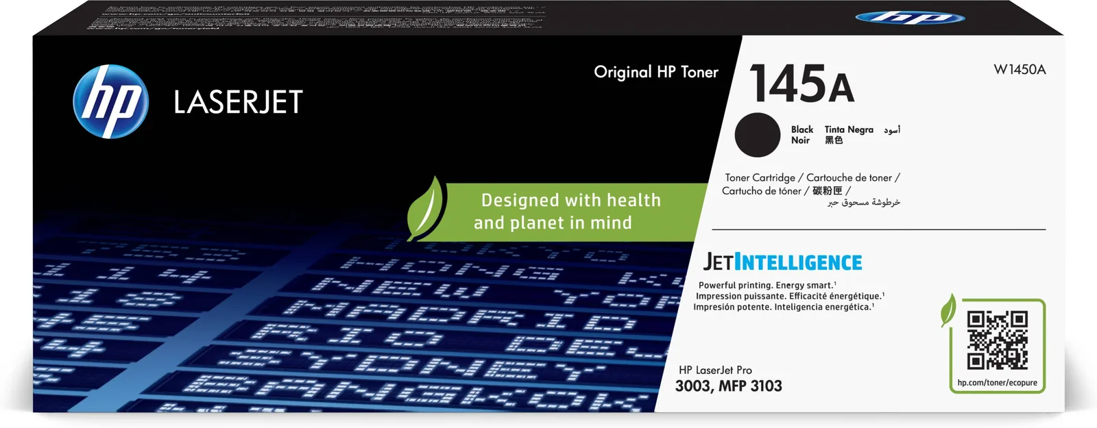 HP 145A – Negro – original – LaserJet – cartucho de tóner (W1450A) – para LaserJet Pro 3001, 3002, 3003, MFP 3101, MFP 3102, MFP 3103, MFP3102 HP 145A - Negro - original - LaserJet - cartucho de tóner (W1450A) - para LaserJet Pro 3001, 3002, 3003, MFP 3101, MFP 3102, MFP 3103, MFP3102 - Imagen 1