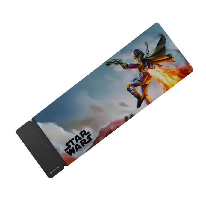 Primus Gaming – Mouse pad – XL Boba Fett edition Mousepad con Base de Carga Inalámbrica Primus Arena Pro Star Wars Limited Edition, Boba Fett - Imagen 1