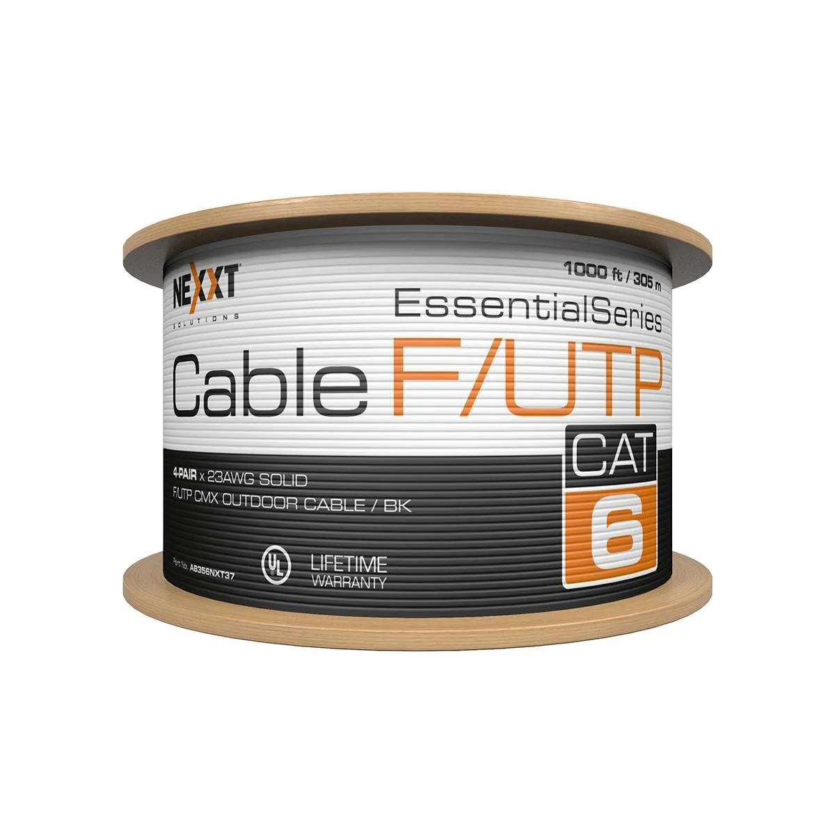 Nexxt Solutions – CAT6 F/UTP CMX EXT Caja Rollo Cable Nexxt AB356NXT37 Cat6 F/UTP Exterior - 305m, 23AWG, CMX - Imagen 1