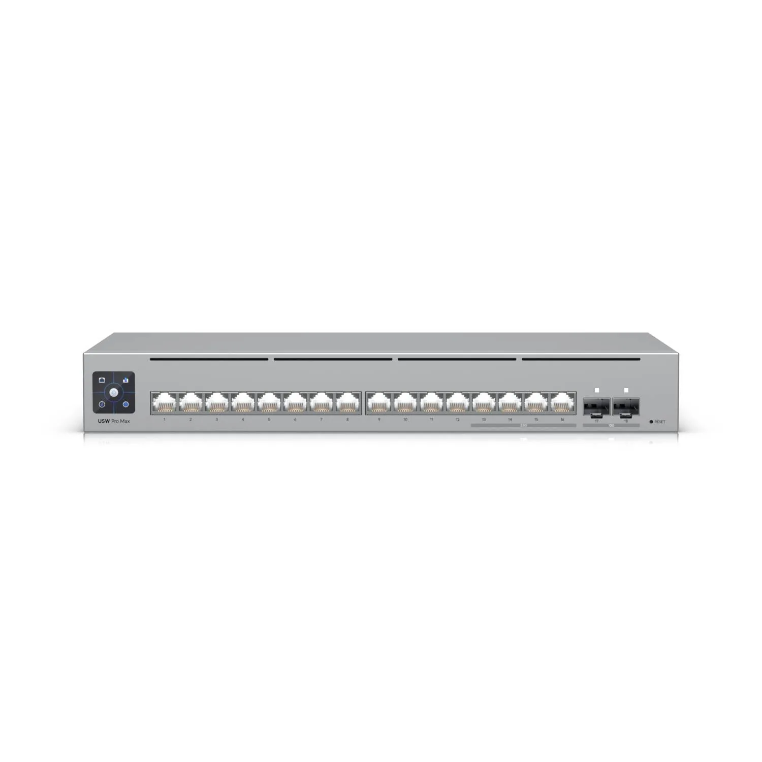 Ubiquiti – Switch – USW-Pro-Max-16 – 16 ports – 12 Gigabit Ethernet – 2 ports SFP+ Switch Empresarial UniFi Pro Max 16 - Alto Rendimiento y Gestión Avanzada - Imagen 1