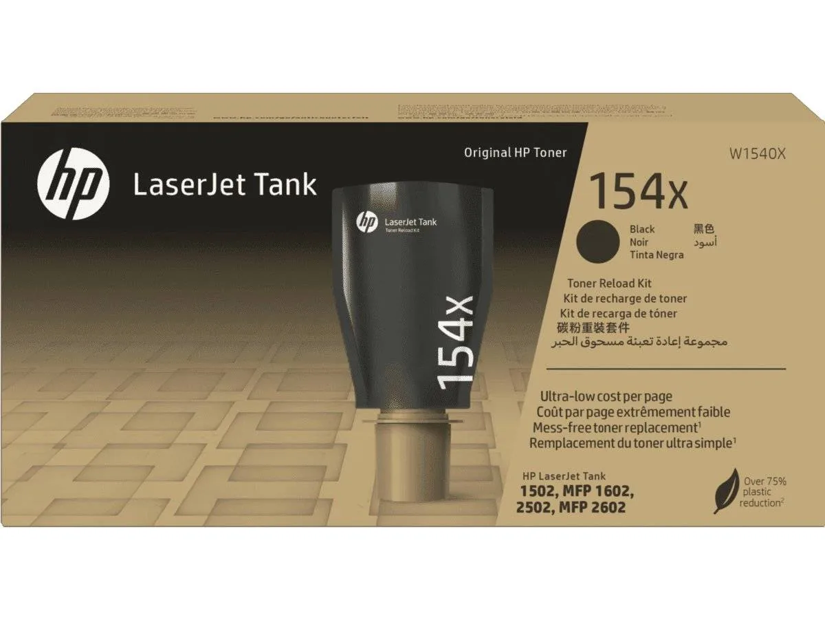HP 154X – Gran capacidad – negro – original – LaserJet – recarga de tóner – para LaserJet Tank 1502w, MFP 1602w, MFP 2602dn HP 154X - Gran capacidad - negro - original - LaserJet - recarga de tóner - para LaserJet Tank 1502w, MFP 1602w, MFP 2602dn - Imagen 1