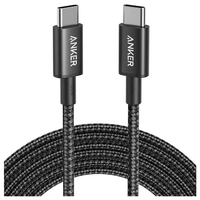 Anker – Charge/Sync cable – New Nylon USB-C to USB-C 2.0 C Cable trenzado Anker 322 PowerLine USB-C a USB-C, 1 m, 60 W, Color Negro - Imagen 1