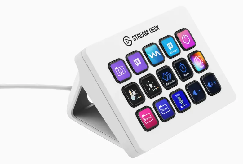 Elgato – Video Streamer – DECK MK.2 White Stream Deck Elgato MK.2, 15 Teclas LCD Personalizables, Blanco - Imagen 1