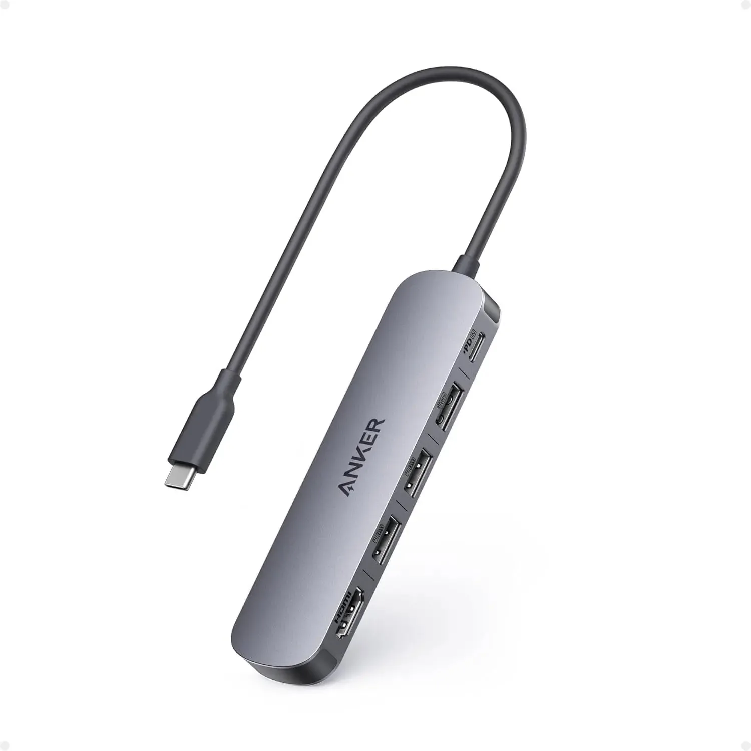 Anker – USB-C Hub (5-in-1 4K HDMI) – G Hub Anker 5 en 1 USB-C (modelo A8357), HDMI, Puertos USB-A y Carga Pass-Through - Imagen 1
