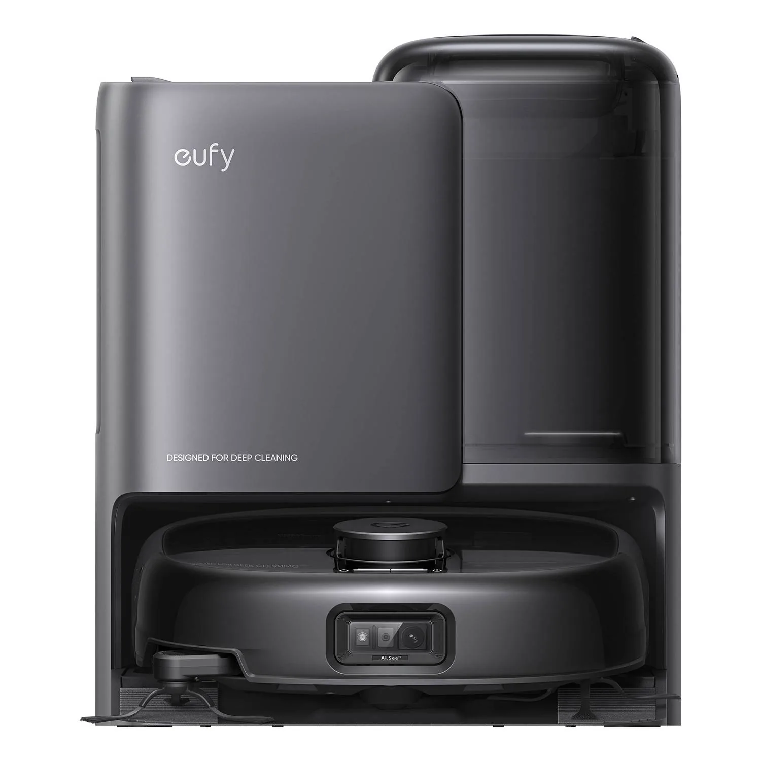 Eufy – Robot Vacuum – Omni E25 – Black Robot Aspirador Eufy Omni E25, 20000 Pa, Sistema HydroJet, 2.5 Litros, Negro - Imagen 1