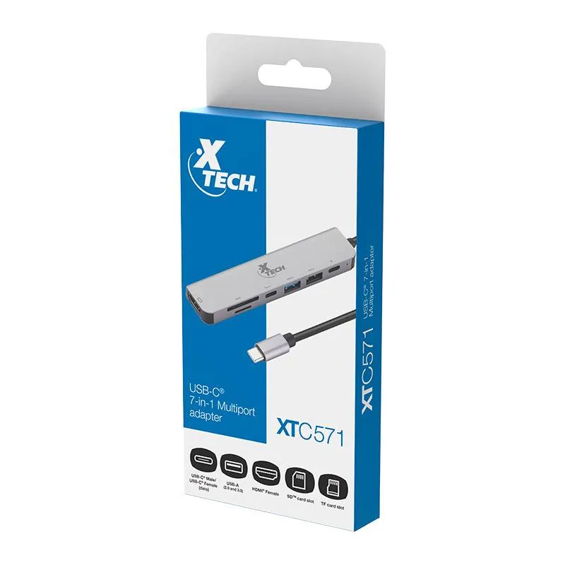 Hub Multipuerto Xtech 7 en 1 XTC-571 con Conexión USB-C®