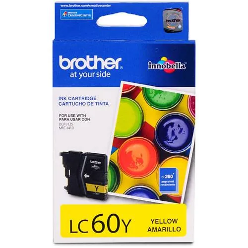 Brother LC60Y – Amarillo – original – cartucho de tinta – para Brother DCP-J125, MFC-J410, MFC-J410W Brother LC60Y - Amarillo - original - cartucho de tinta - para Brother DCP-J125, MFC-J410, MFC-J410W - Imagen 1