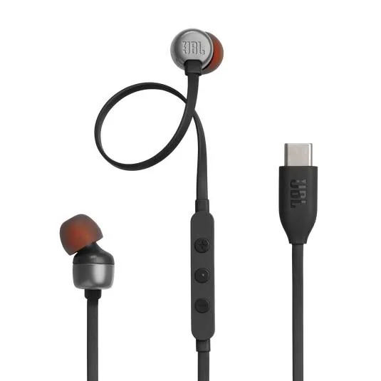 JBL TUNE – 310C – Headphones – Black Auriculares JBL Tune 310C, In Ear con Pure Bass, USB-C, 3 botones, micrófono, Negro - Imagen 1