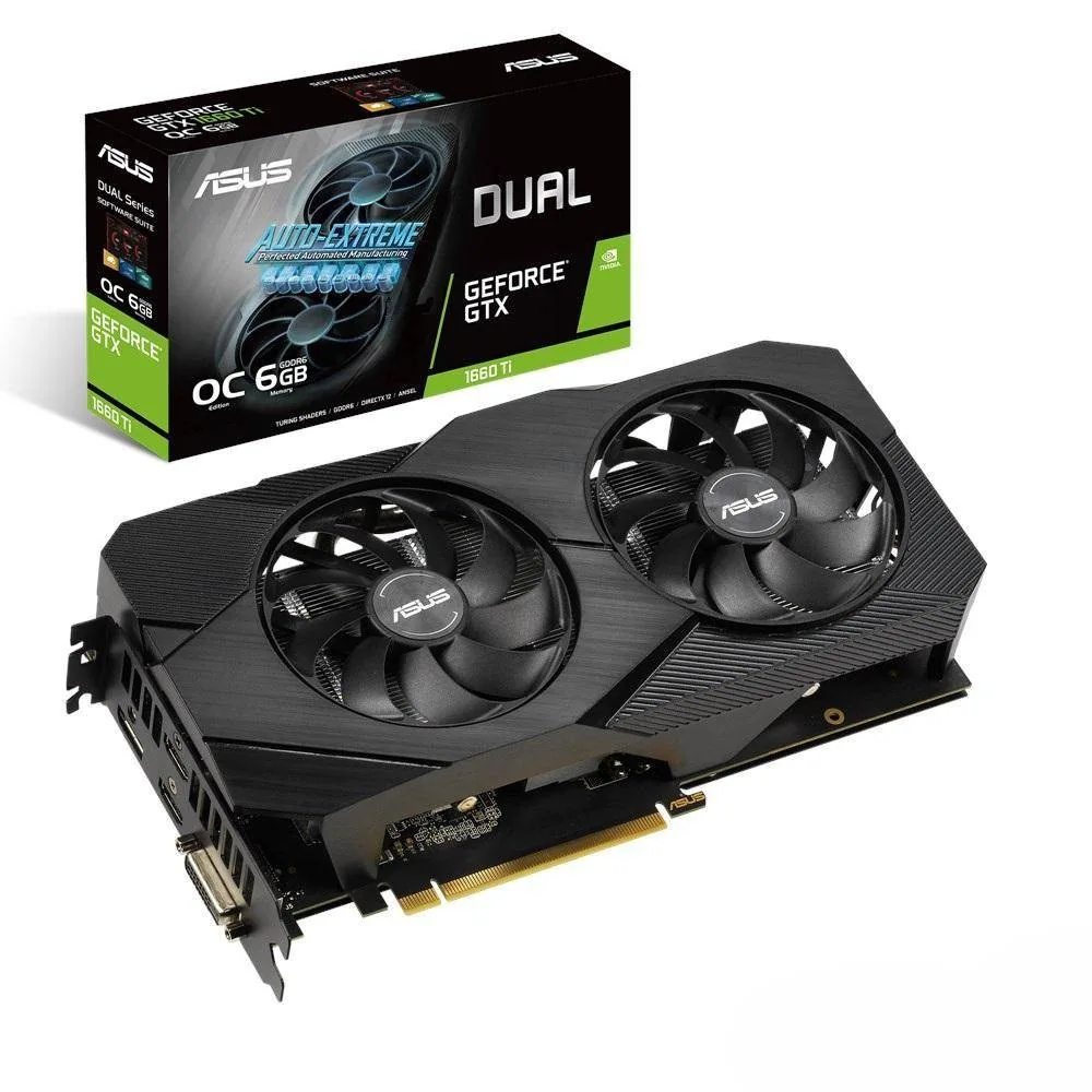 Tarjeta de Video ASUS GeForce GTX 1660 Super Overclocked 6GB Dual-fan EVO, HDMI DP DVI