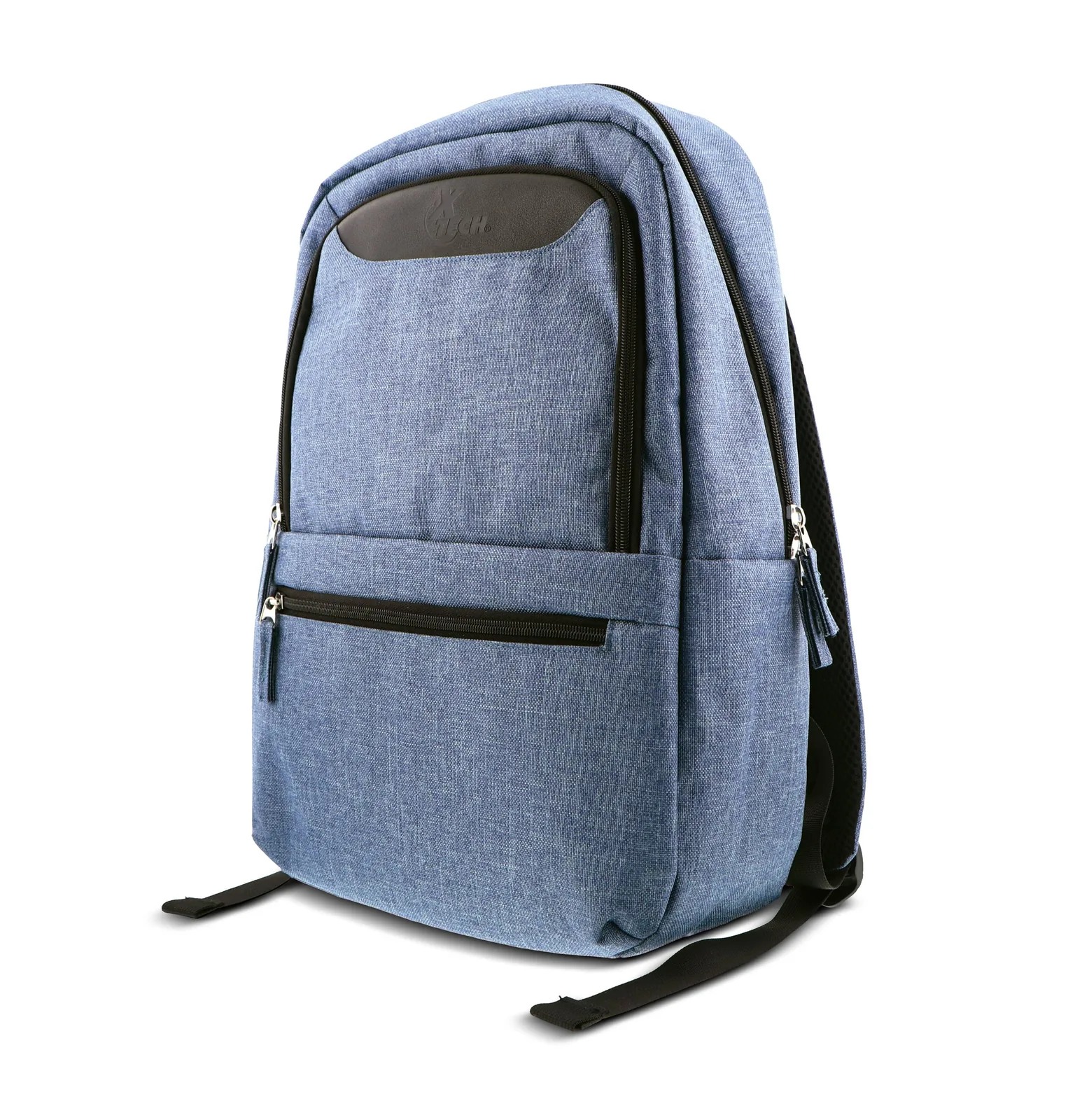 Xtech Winsor XTB-212 Mochila para laptop 15.6" - Durable poliéster - Color Azul con detalles en negro - Panel posterior con acolchado - Tirantes acolchados - Bolsillo frontal para accesorios con organizador interior