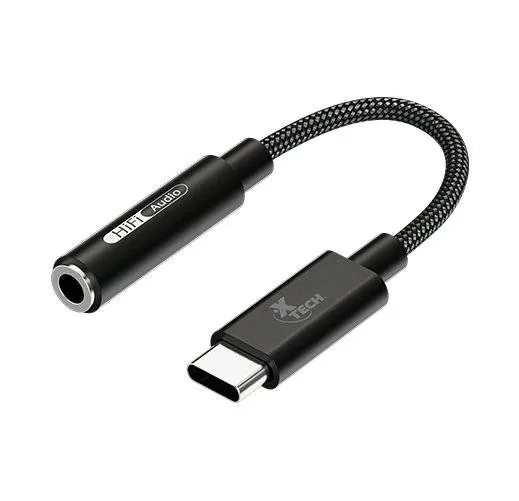 Xtech – Headphone Jack Adapter – 24 pin USB-C – 3.5mm TRRS – 10 cm – Black – USB-C (M) to 3.5 mm(f) XTC-509 Adaptador USB-C Macho a 3.5mm Hembra para Audífonos Xtech XTC-509 - Imagen 1