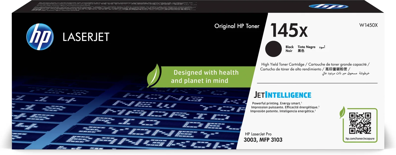 HP 145X – Alto rendimiento – negro – original – LaserJet – cartucho de tóner (W1450X) – para LaserJet Pro 3001, 3002, 3003, MFP 3101, MFP 3102, MFP 3103, MFP 3104, MFP3102 HP 145X - Alto rendimiento - negro - original - LaserJet - cartucho de tóner (W1450X) - para LaserJet Pro 3001, 3002, 3003, MFP 3101, MFP 3102, MFP 3103, MFP 3104, MFP3102 - Imagen 1