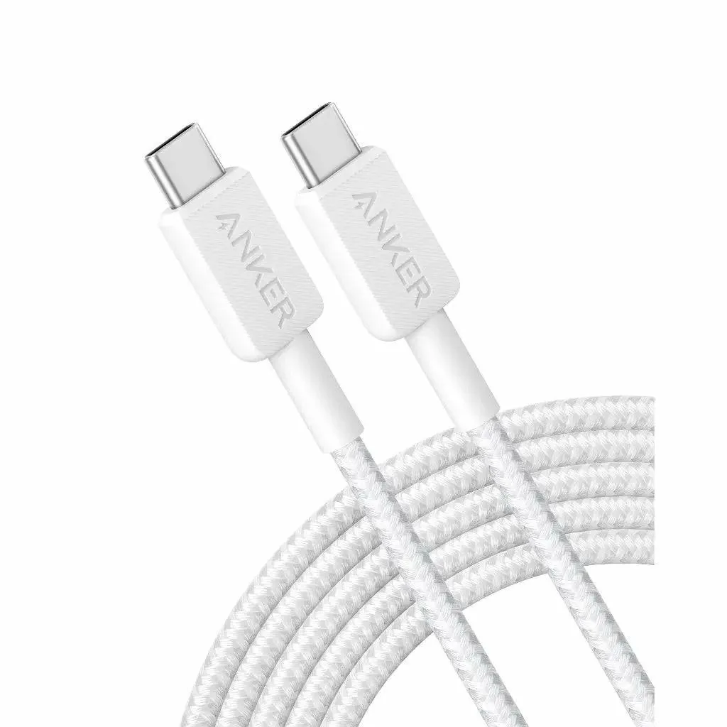 “Anker – CABLE 322 CC – BLANCO” Cable Anker 322 USB-C a USB-C 3ft Blanco, carga rápida y transferencia estable - Imagen 1