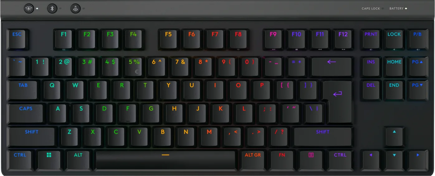 Logitech – Keyboard – Wireless – Black – G515 LIGHTSPEED Teclado Gamer Inalámbrico Logitech G515 Lightspeed TKL, Ingles, Switch Táctil, RGB, Color Negro - Imagen 1