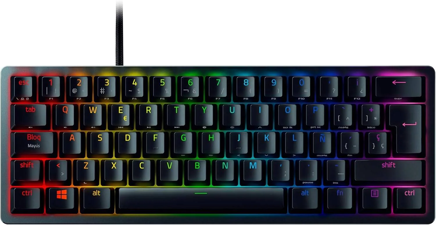 Teclado Gamer Razer Huntsman Mini, 60%, Switch Red, Chroma RGB, Snap Tap, Español