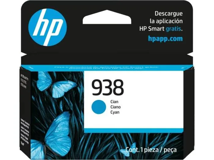 Cartucho de tinta HP 938 Cian, Hasta 800 paginas, 10 ML