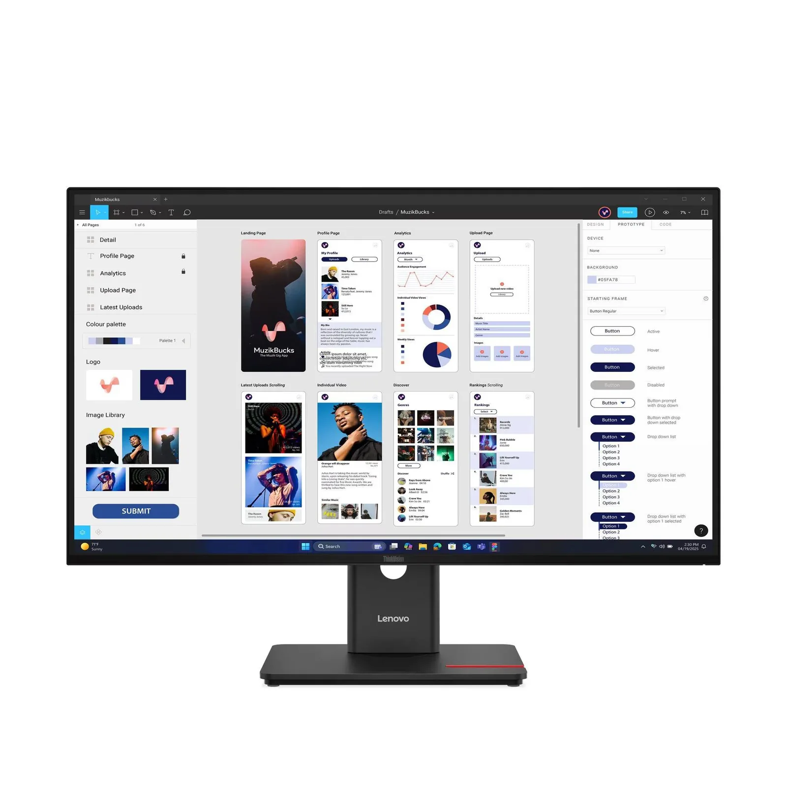 Monitor Lenovo ThinkVision T32UD-40, 31.5” 4K UHD IPS, 60Hz 4ms, USB-C 100W, HDMI 2.1, DP 1.4