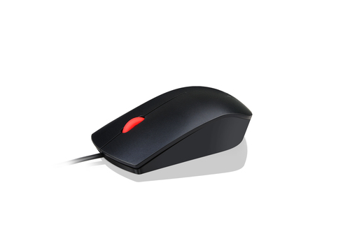 Lenovo Essential – Ratón – diestro y zurdo – óptico – 3 botones – cableado – USB – negro Mouse Lenovo 4Y50R20863 ratón Oficina Ambidextro USB tipo A Óptico 1600 DPI - Imagen 1